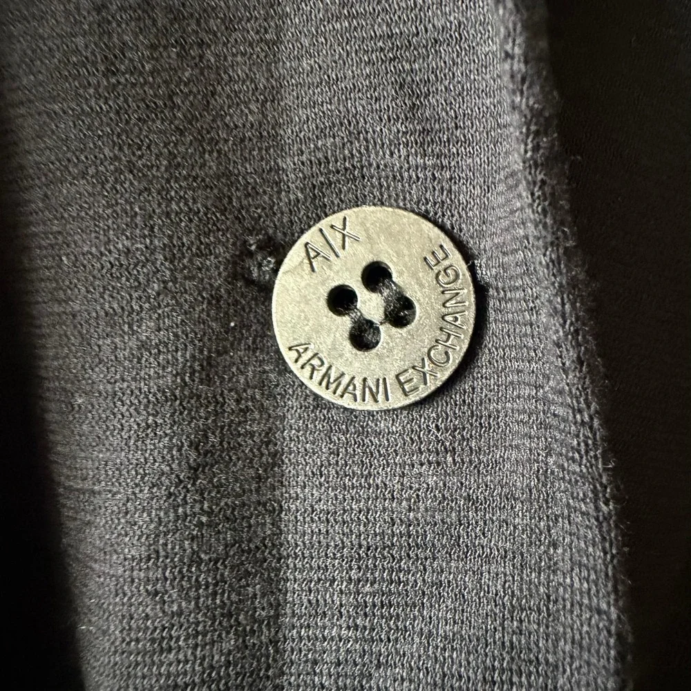 Armani Exchange Blazer Womens XL Black 100% Cotton Jersey Knit Single Button